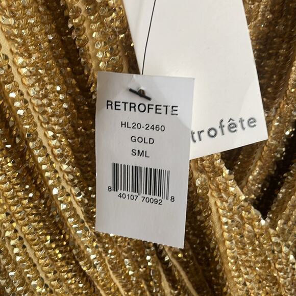 Retrofete Gabrielle Sequin Mini Dress in Gold - Picture 7 of 16